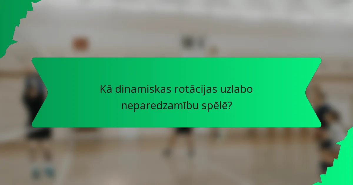 Kā dinamiskas rotācijas uzlabo neparedzamību spēlē?
